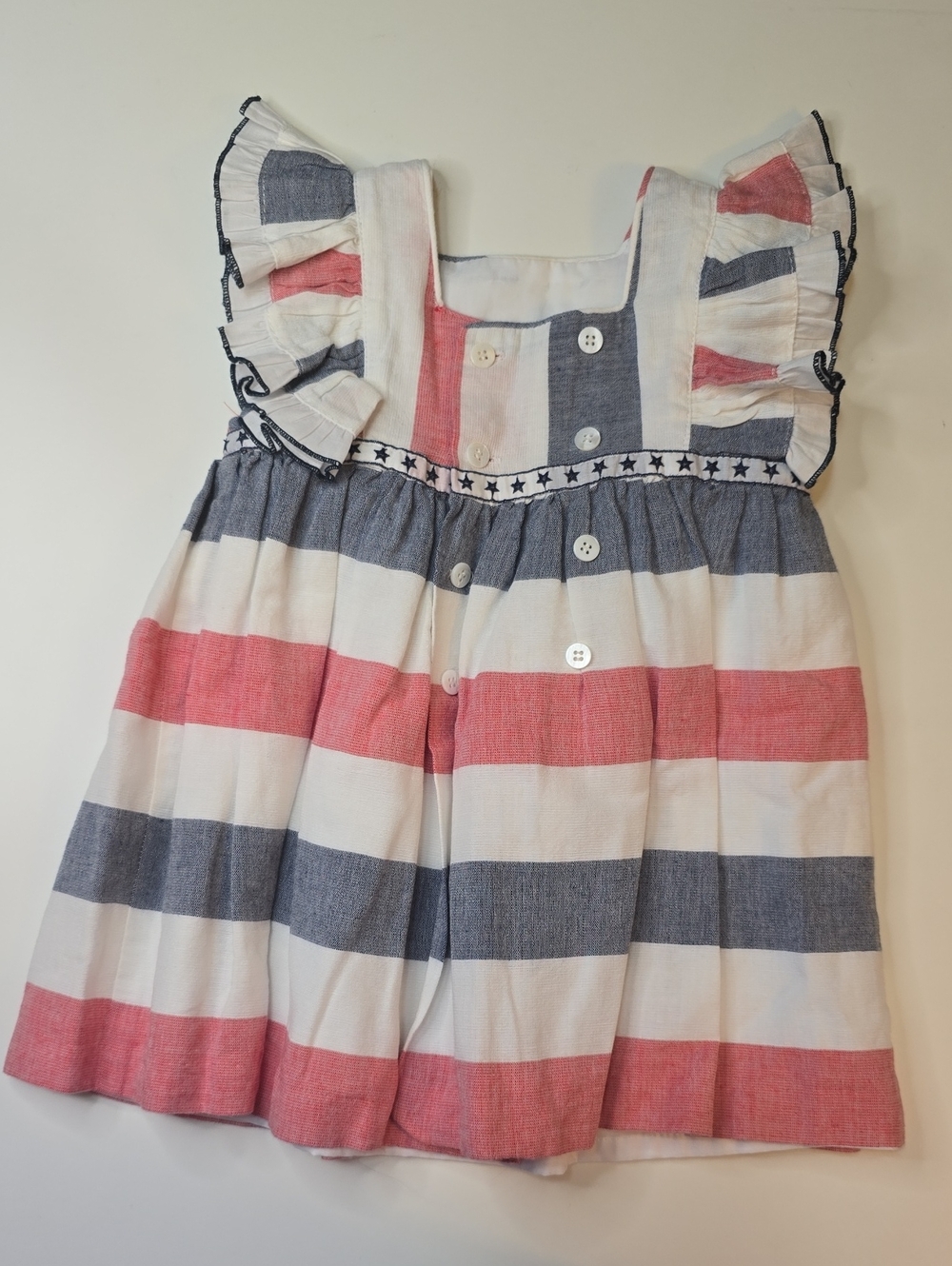 Red, Blue & White Striped Ruffle Dress - Picture 3 of 5